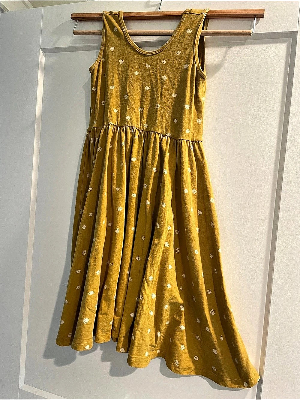 Alice + Ames Polka Dot Cotton Midi Dress Yellow Size 10 Like New